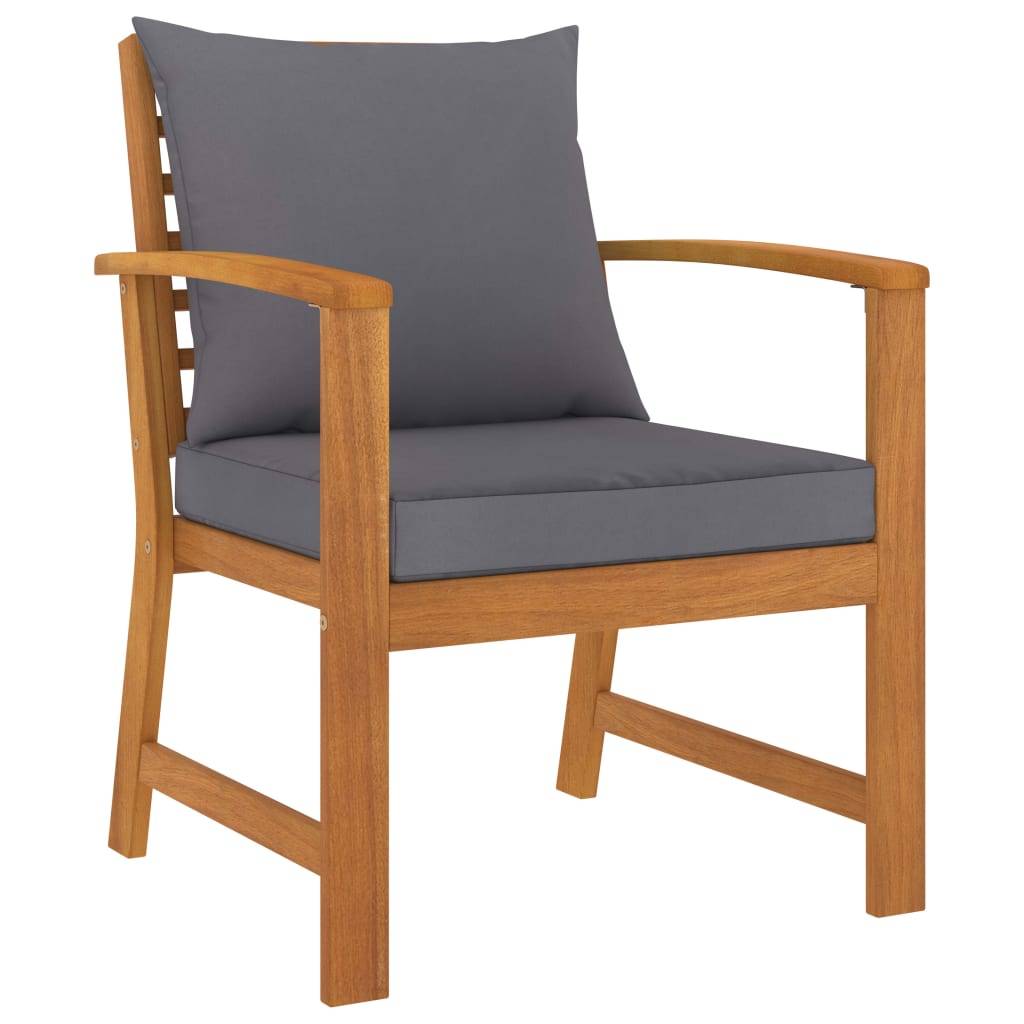 Helloshop26 - Salon de jardin meuble d'extérieur ensemble de mobilier 5 pièces avec coussin bois d'acacia solide - Imagen 3