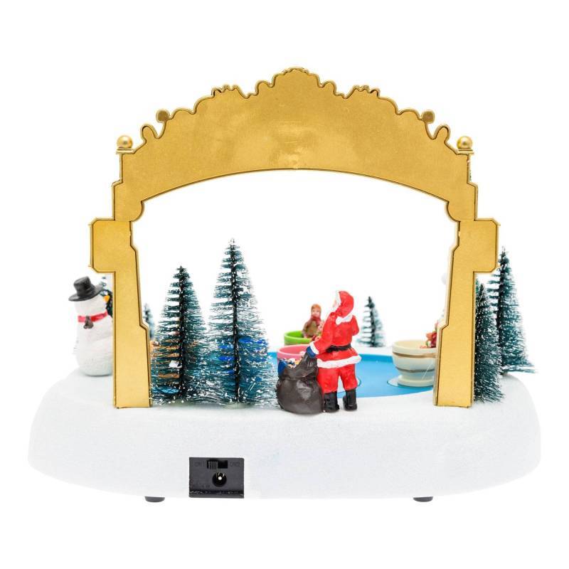 Lotti - Village de Noël Lumineux Paysage Enneigé Parc D'attraction Tasses en Mouvement Rotation 26xH20cm avec Musique à LED Lotti - Imagen 2