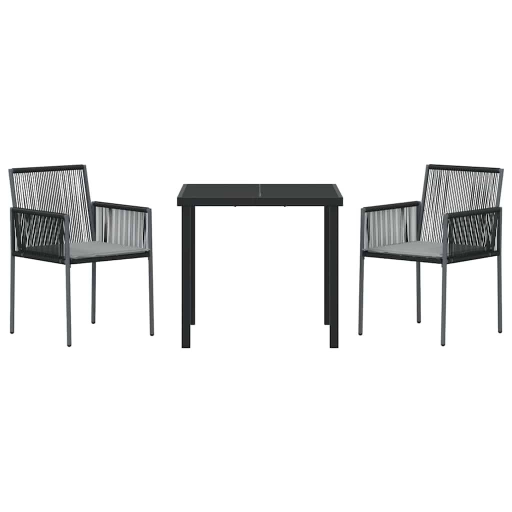 ComfortXL - Petit Salon de Jardin 2 Places en Poly Rotin Table Verre et Chaises Coussins pour Balcon Noir – ComfortXL Outdoor Living - Image 7