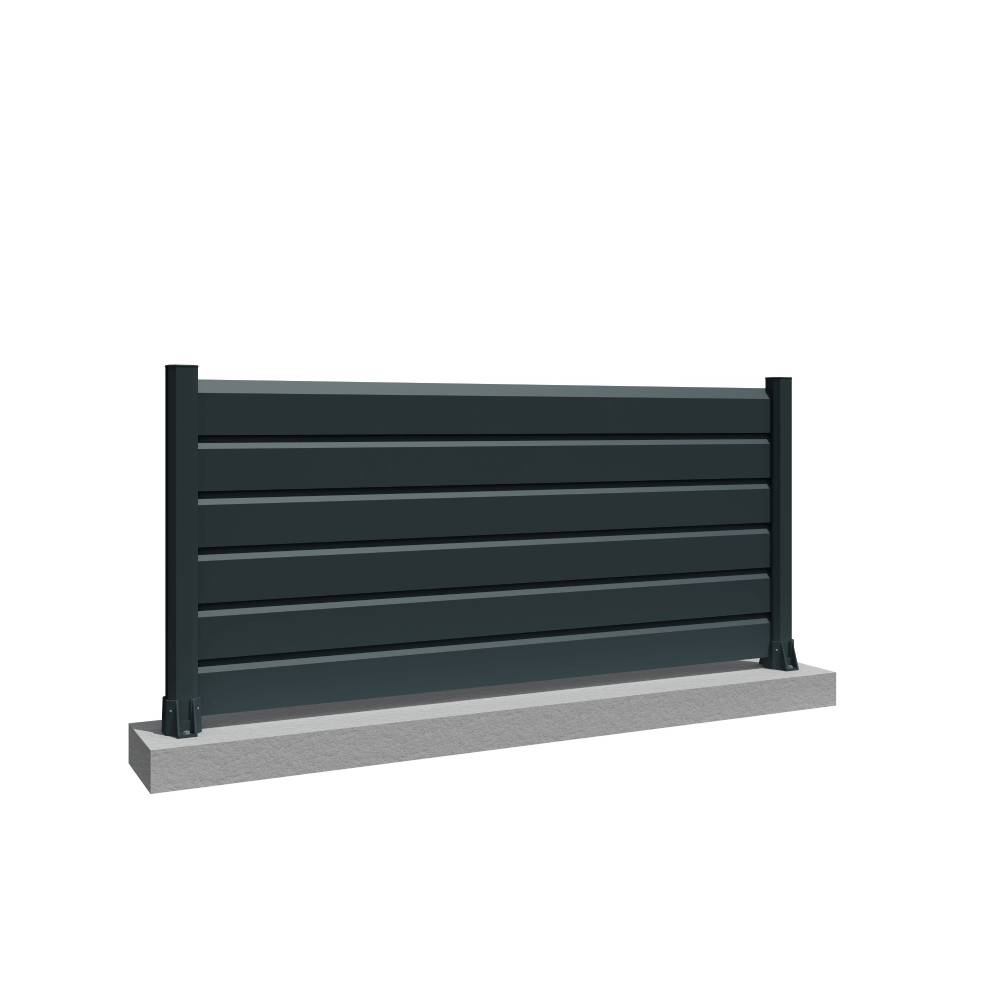 Intersun - Clôture brise-vue 3 lames L 1911 x H 478 mm (Gris Anthracite) - INTERSUN - Imagen 1