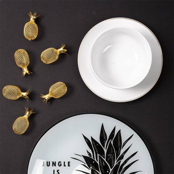 The Home Deco Factory - Assiette en porcelaine avec liseré doré (Lot de 6) Assiettes plates - 20 cm The Home Deco Factory - Image 7