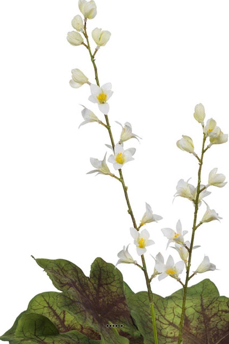 Artificielles - Heuchères fleuries artificielles en pot, H 45 cm D 27 cm Crème - couleur: Crème - Imagen 3