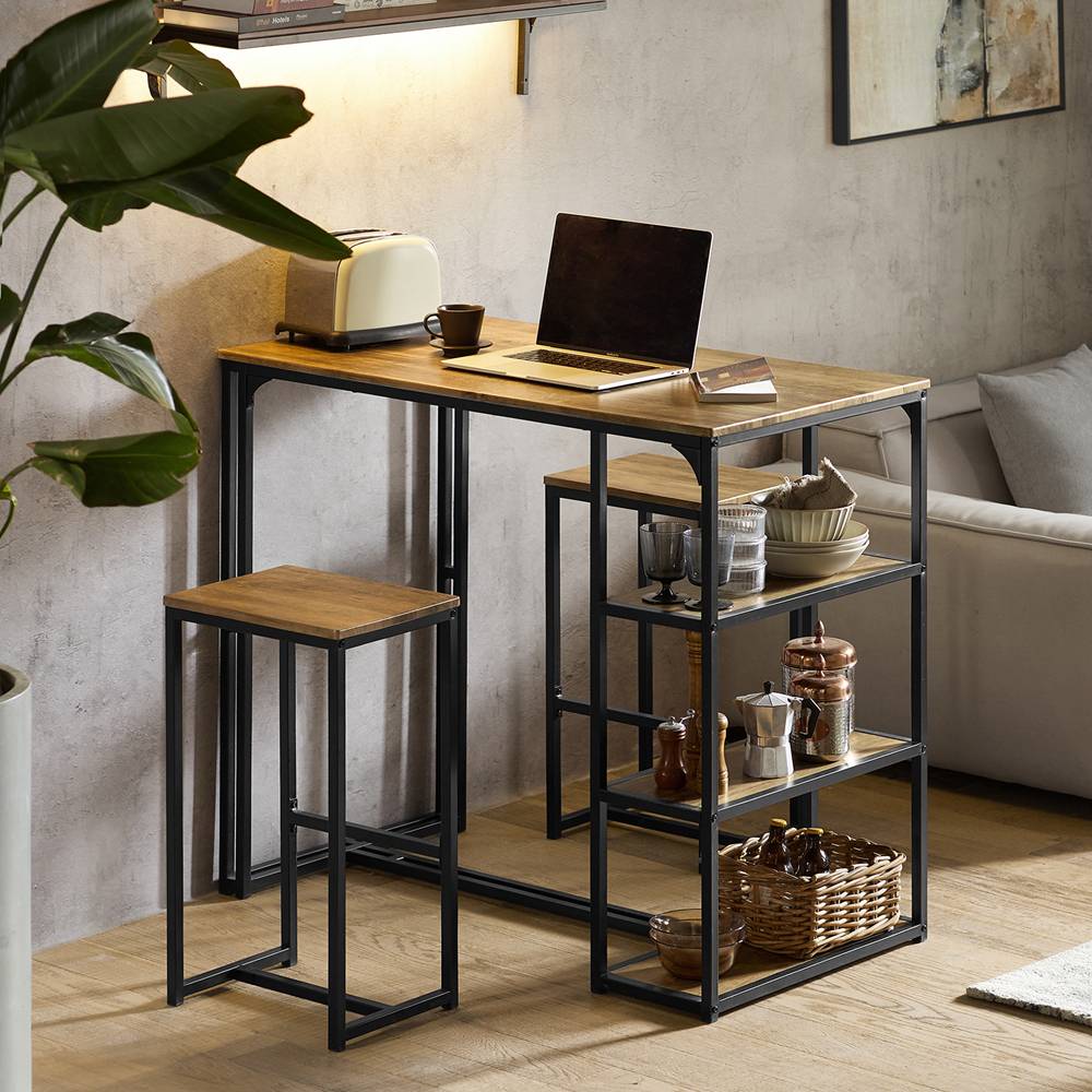Sobuy - Lot Table et 2 Tabourets de Bar Ensemble Chaises de Bar Table de Bistrot Table Mange-Debout Jeu de Table SoBuy - Imagen 10
