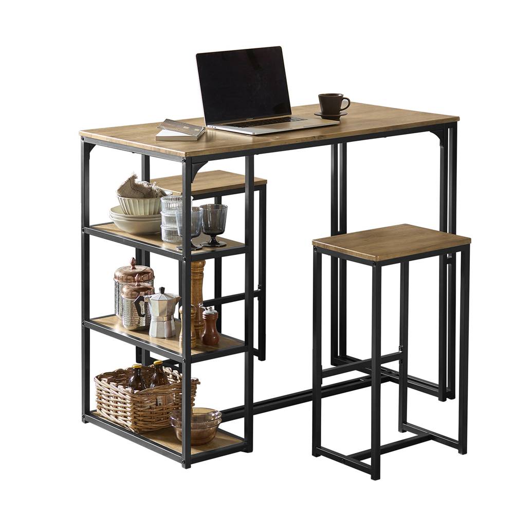 Sobuy - Lot Table et 2 Tabourets de Bar Ensemble Chaises de Bar Table de Bistrot Table Mange-Debout Jeu de Table SoBuy - Imagen 1