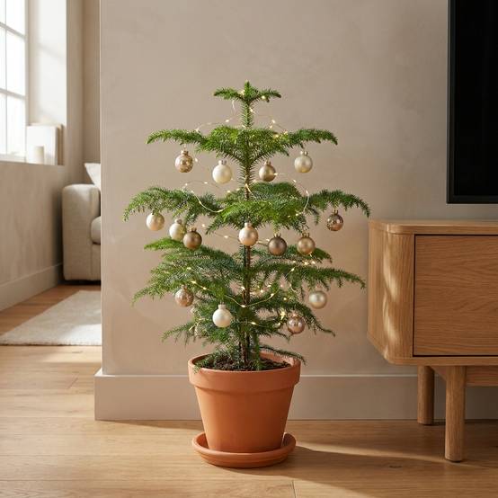 Araucaria Heterophylla - Pin de Norfolk - Plante d’intérieur - Dépolluante - H. 80-100 cm - P. 21 cm - Image 2