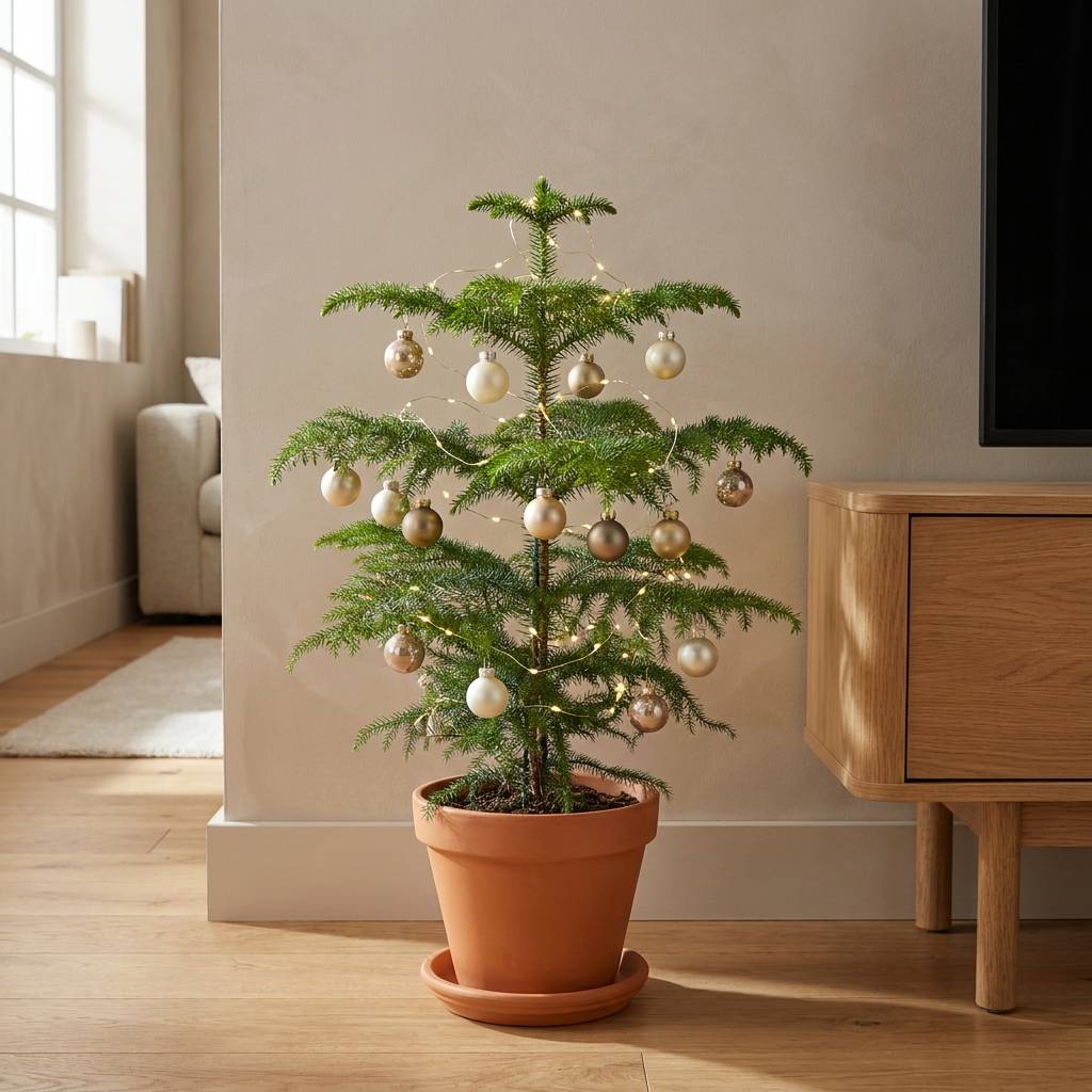 Araucaria Heterophylla - Pin de Norfolk - Plante d’intérieur - Dépolluante - H. 80-100 cm - P. 21 cm - Image 2