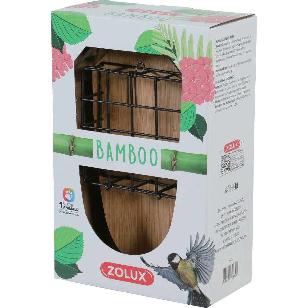 Zolux - Support pour 2 pains de graisse Bamboo pour oiseaux - Imagen 6