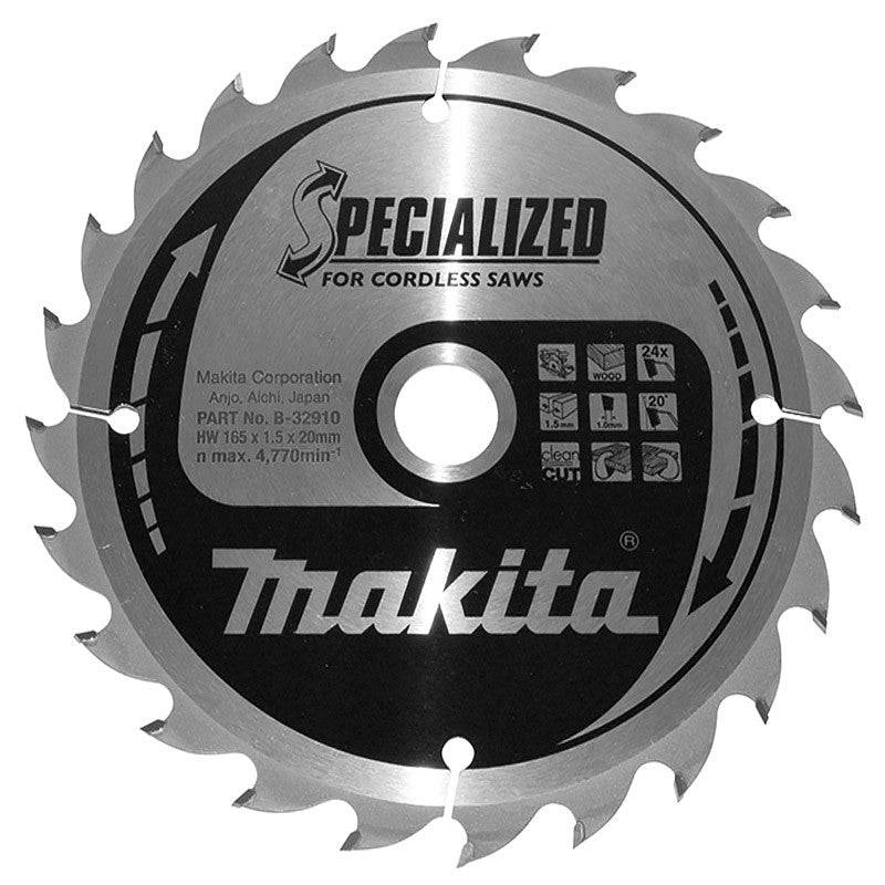 Makita - Lame carbure MAKITA B-32910 ''Specialized'' Bois pour scies circulaires sans fil Ø165mm x 20 x 24 dents Makita - Imagen 1