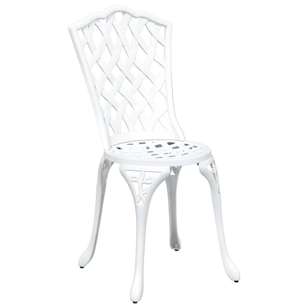 Ensemble de table de jardin aluminium coulé blanc 80 x 80 x 75 cm - PANGIVO - Image 4