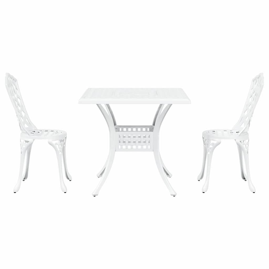 Ensemble de table de jardin aluminium coulé blanc 80 x 80 x 75 cm - PANGIVO - Image 6
