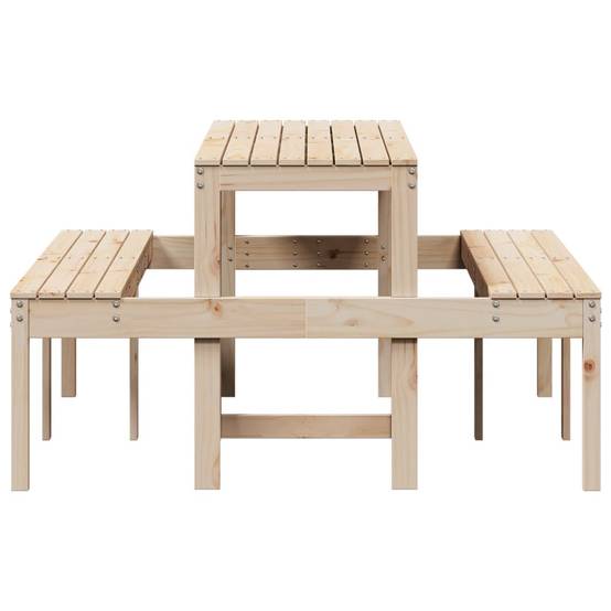Table de pique-nique bois massif de pin 160 x 134 x 75 cm - PANGIVO - Image 5