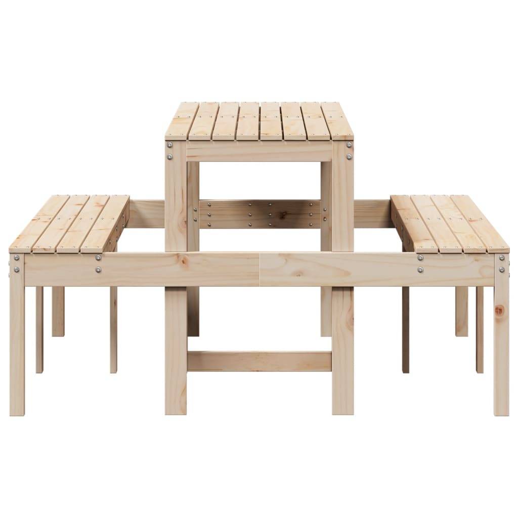 Table de pique-nique bois massif de pin 160 x 134 x 75 cm - PANGIVO - Image 5