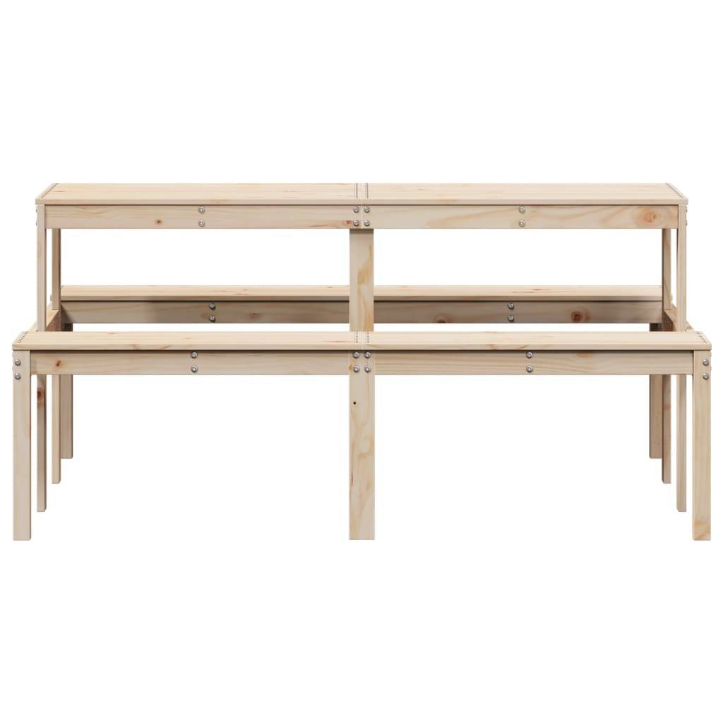 Table de pique-nique bois massif de pin 160 x 134 x 75 cm - PANGIVO - Image 4