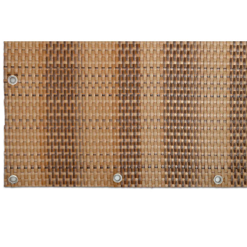 Rattan Art - Brise-vue en résine tressée avec oeillets métalliques coloris marron et beige 1 x 3 m - Imagen 3