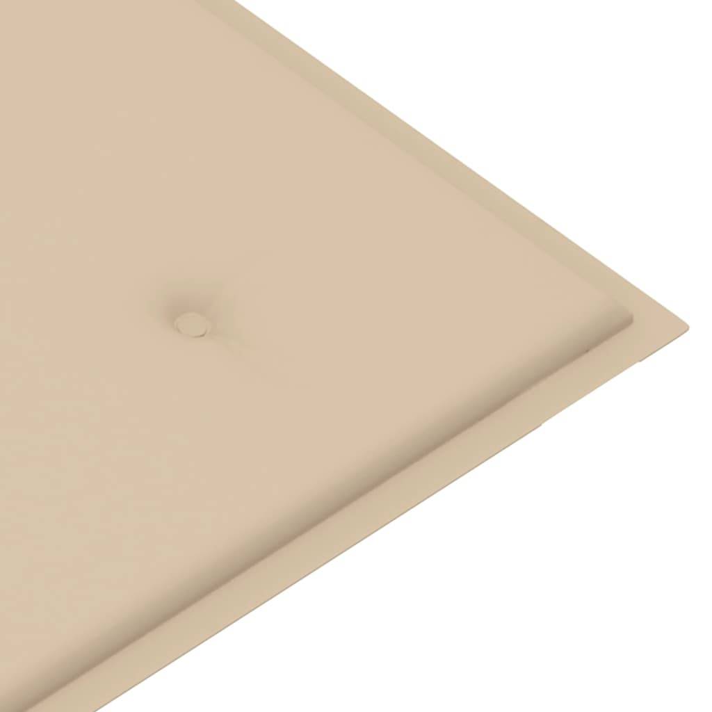 Helloshop26 - Banc de jardin meuble de patio d'extérieur terrasse avec coussin beige 120 x 51,5 x 84 cm bois de teck massif - Imagen 7