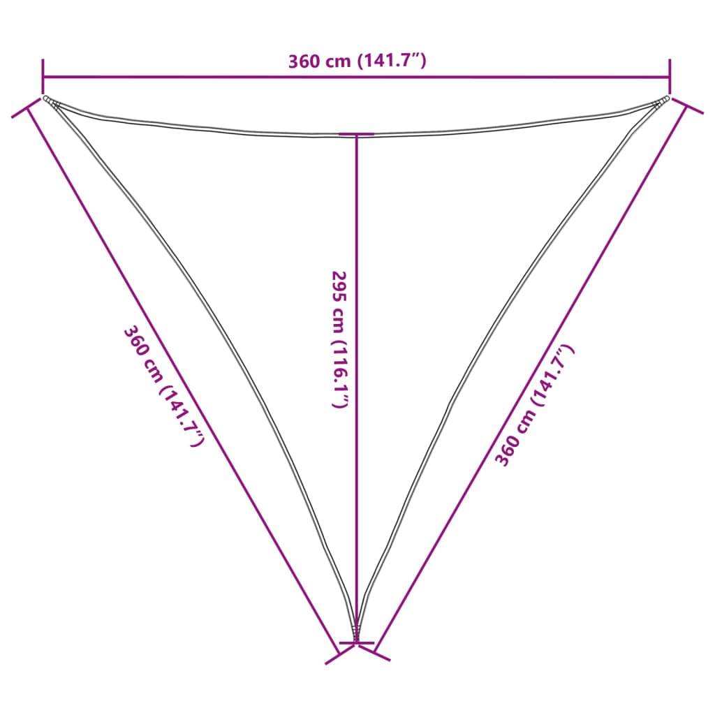Vidaxl - Voile de parasol tissu oxford triangulaire 3,6x3,6x3,6 m vidaXL 42310 - Imagen 3