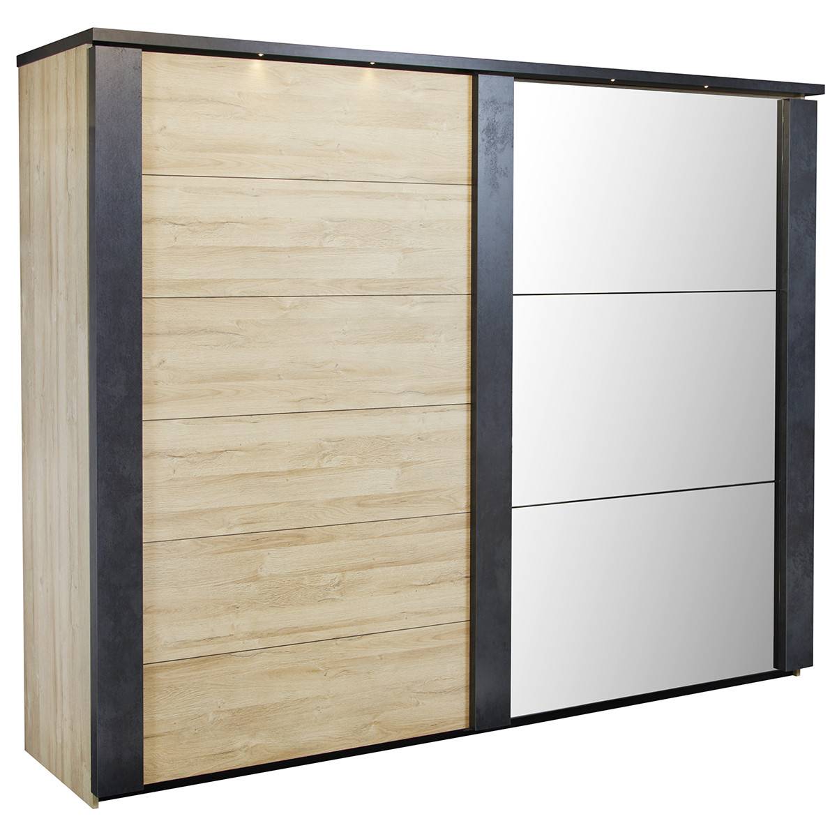 Armoire 2 Portes Coulissantes 217cm avec Leds - SIWA - Image 1