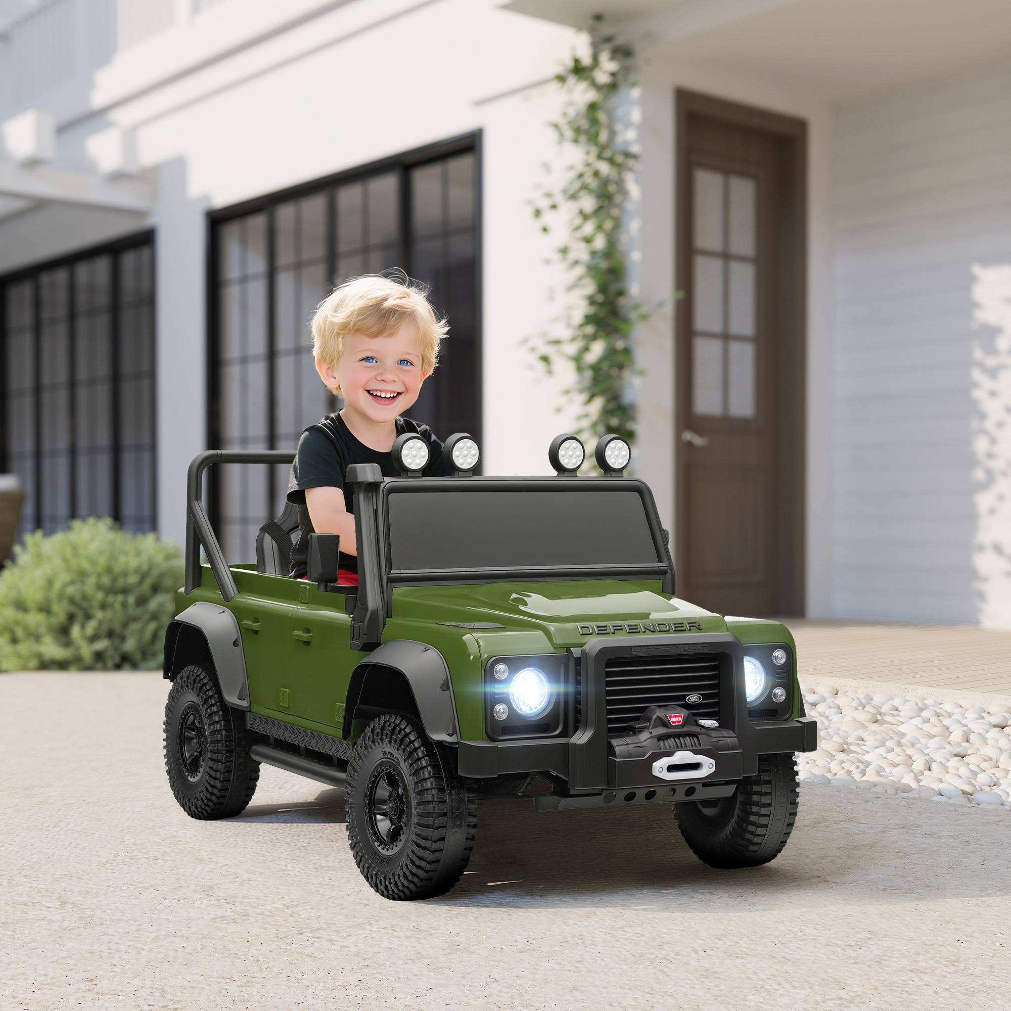 Sans Marque - Voiture électrique enfants batterie 12V télécommande musique klaxon lumières LED verte - Image 4
