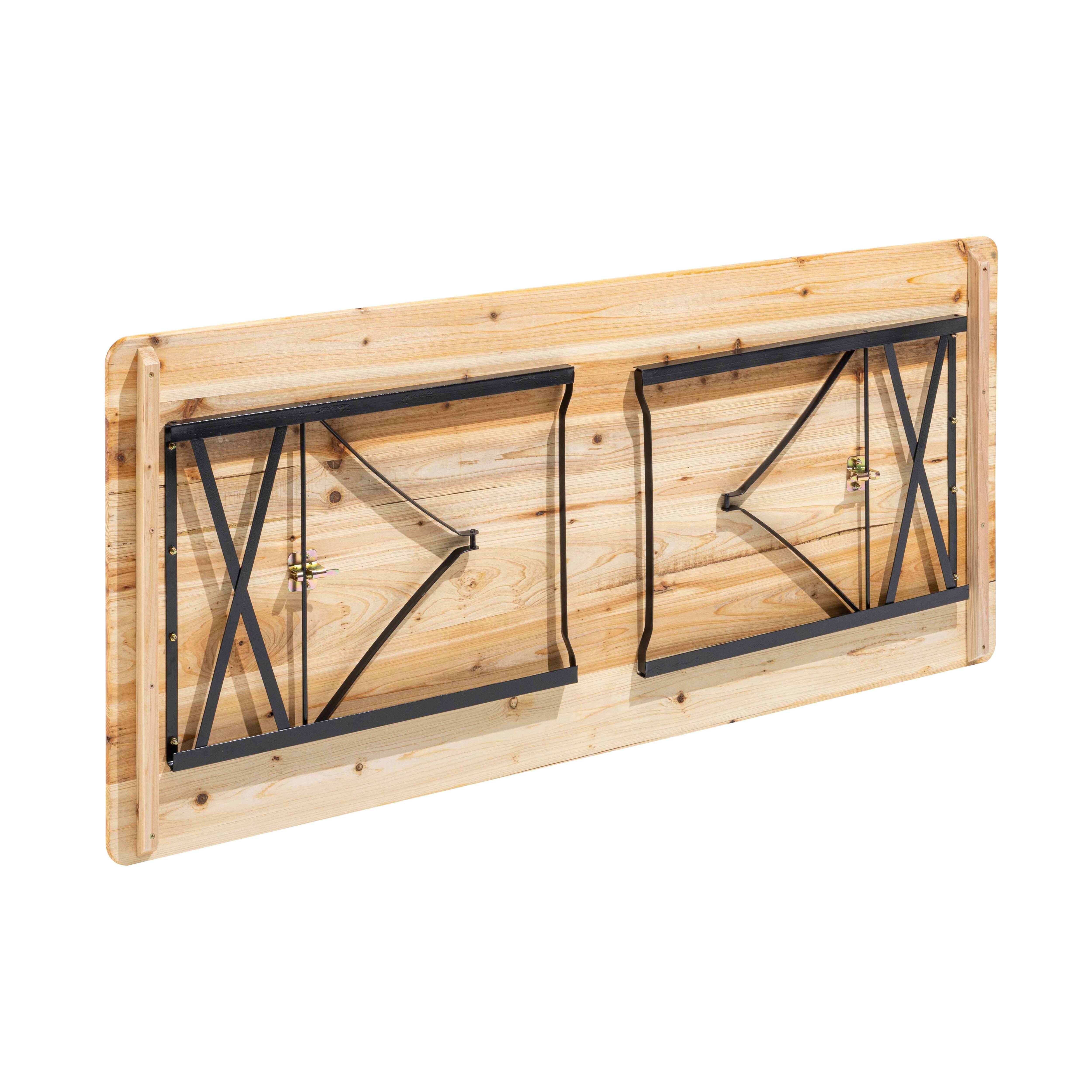Oviala - Table en bois 180 cm brasserie pieds pliants Ensemble Brasserie - Oviala - Imagen 3