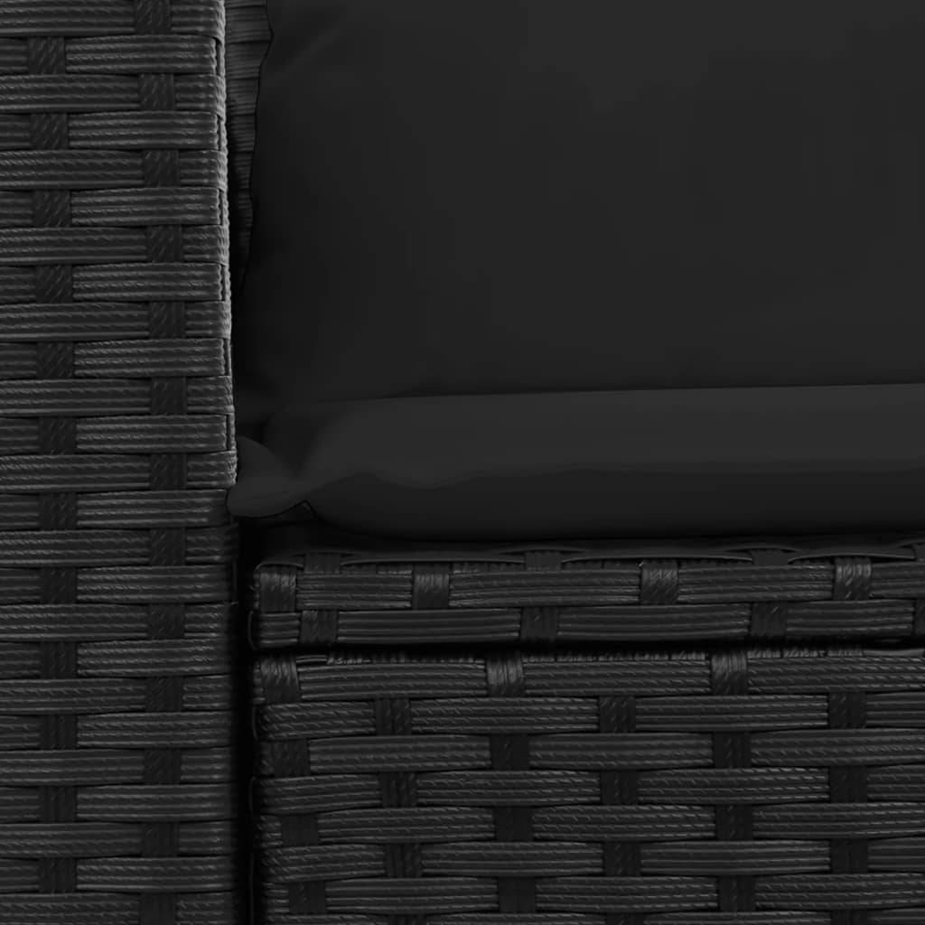 Canapé Extérieur 2 Assises Poly Rotin avec Coffre de Rangement et Coussins – Noir – ComfortXL Outdoor Living - Image 8