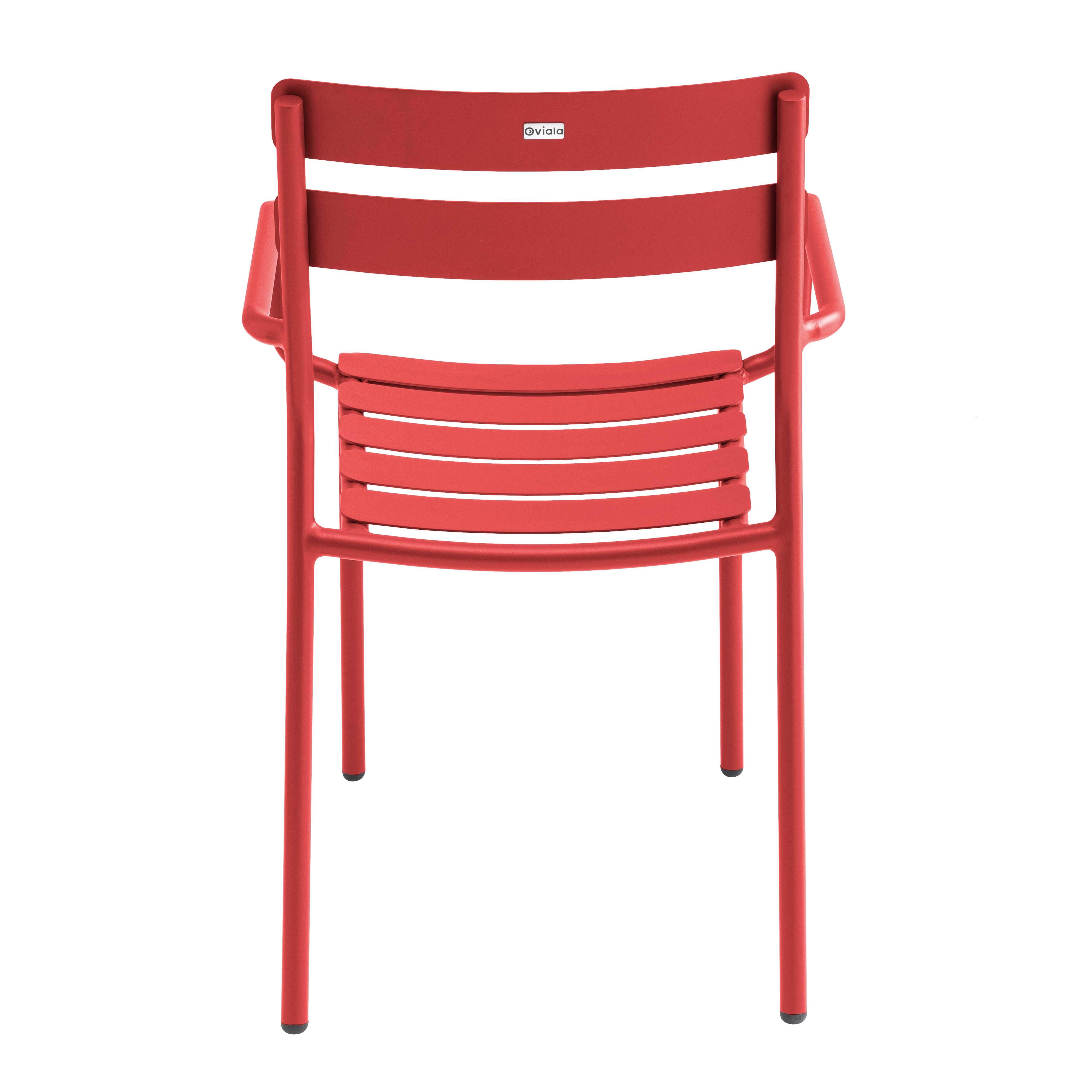 Oviala - Fauteuil de terrasse en aluminium rouge foncé Almada - Oviala - Imagen 5