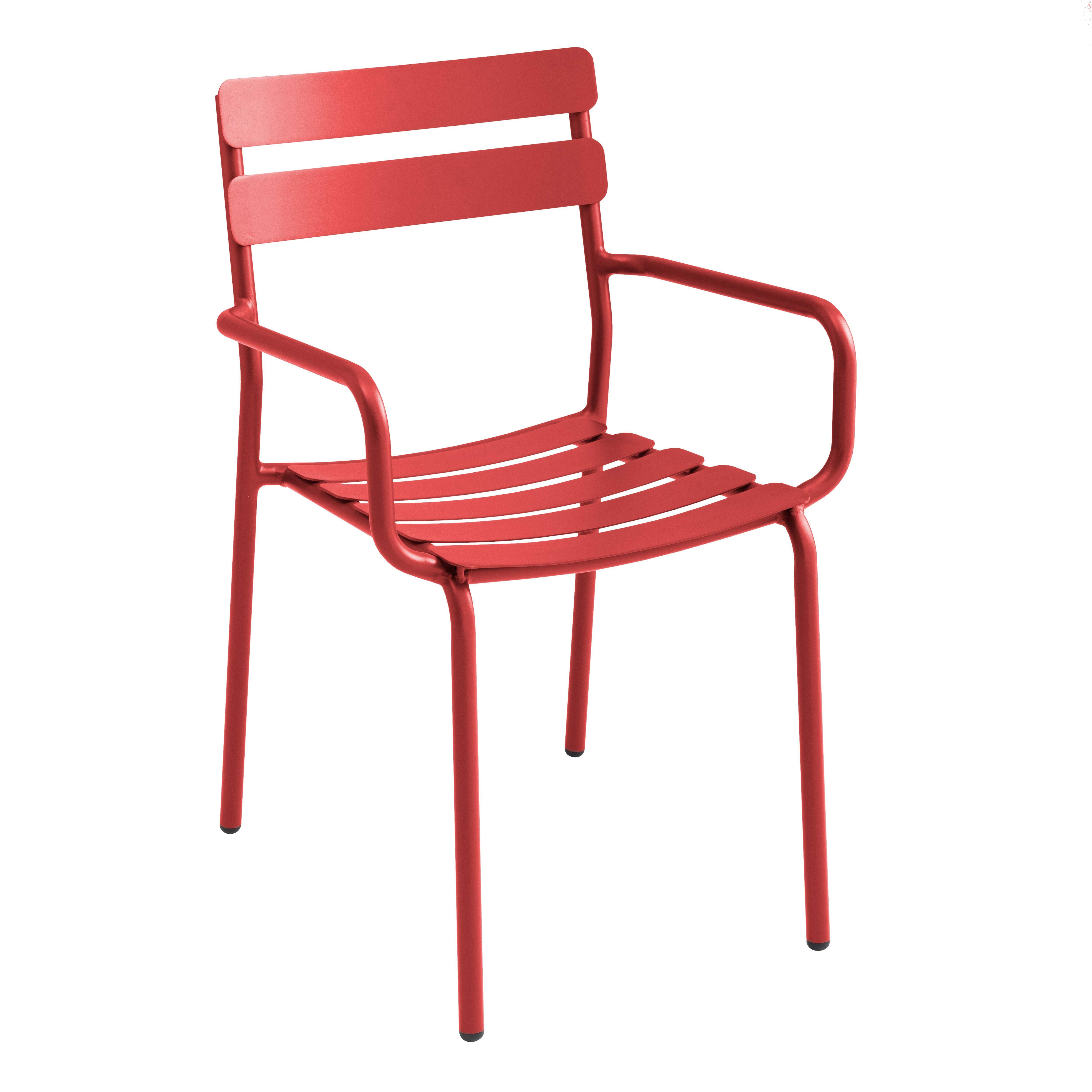 Oviala - Fauteuil de terrasse en aluminium rouge foncé Almada - Oviala - Imagen 1