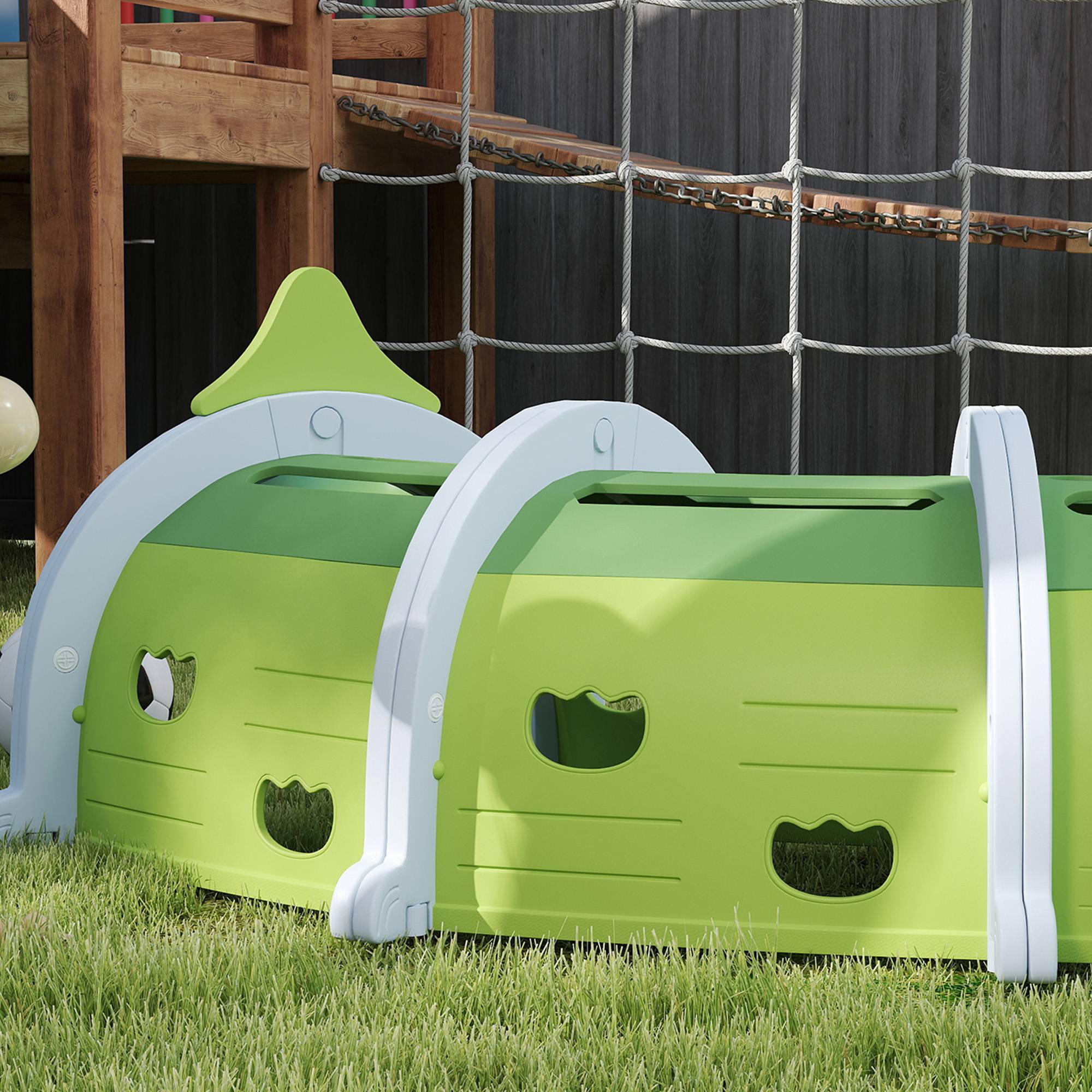 Tunnel enfant en forme de crocodile, modulable, tunnel de jeu pour enfants, enfants de 3 à 6 ans ramper et grimper, vert - Image 9