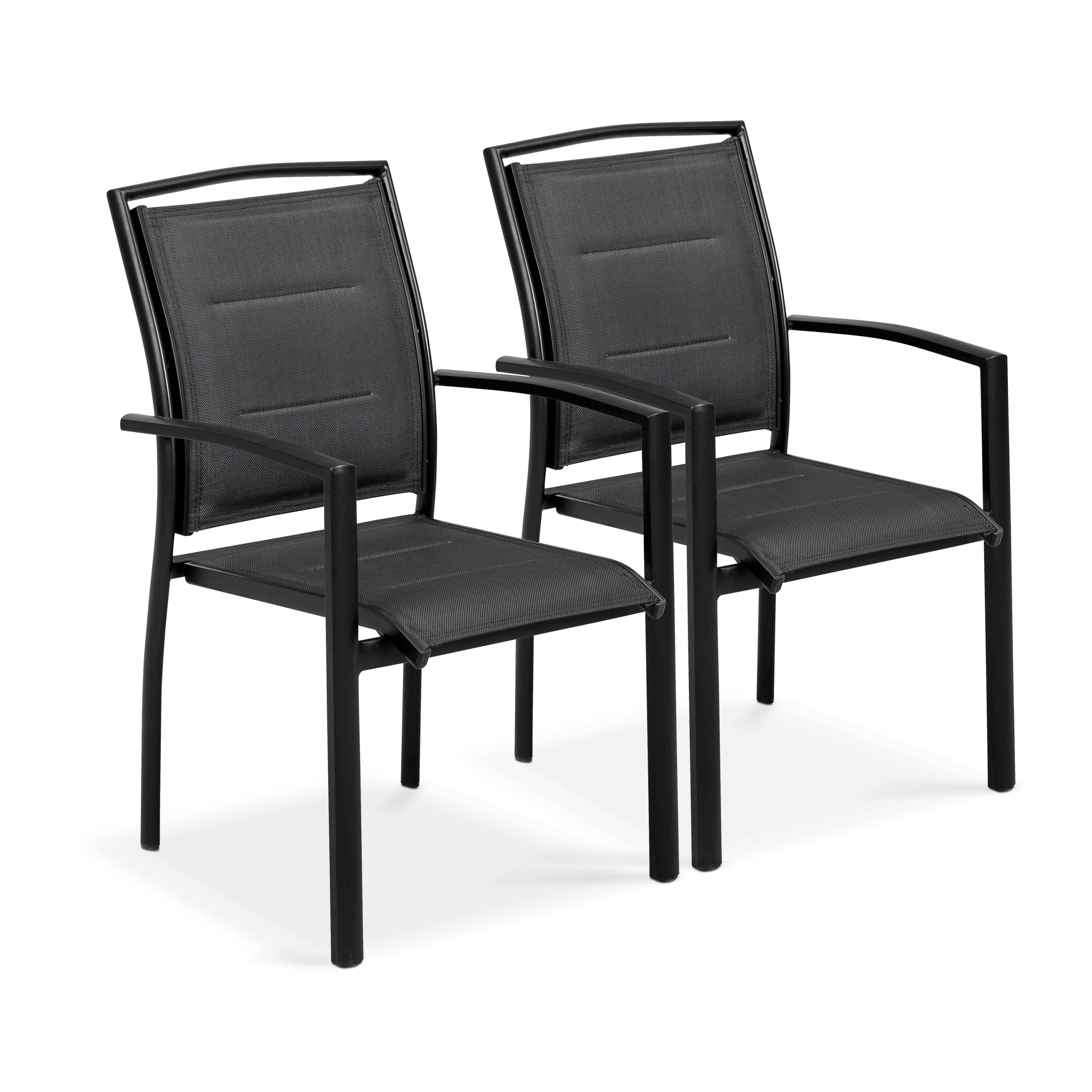 Oviala - Lot de 2 fauteuils en aluminium noirs Butterfly - Oviala - Imagen 1