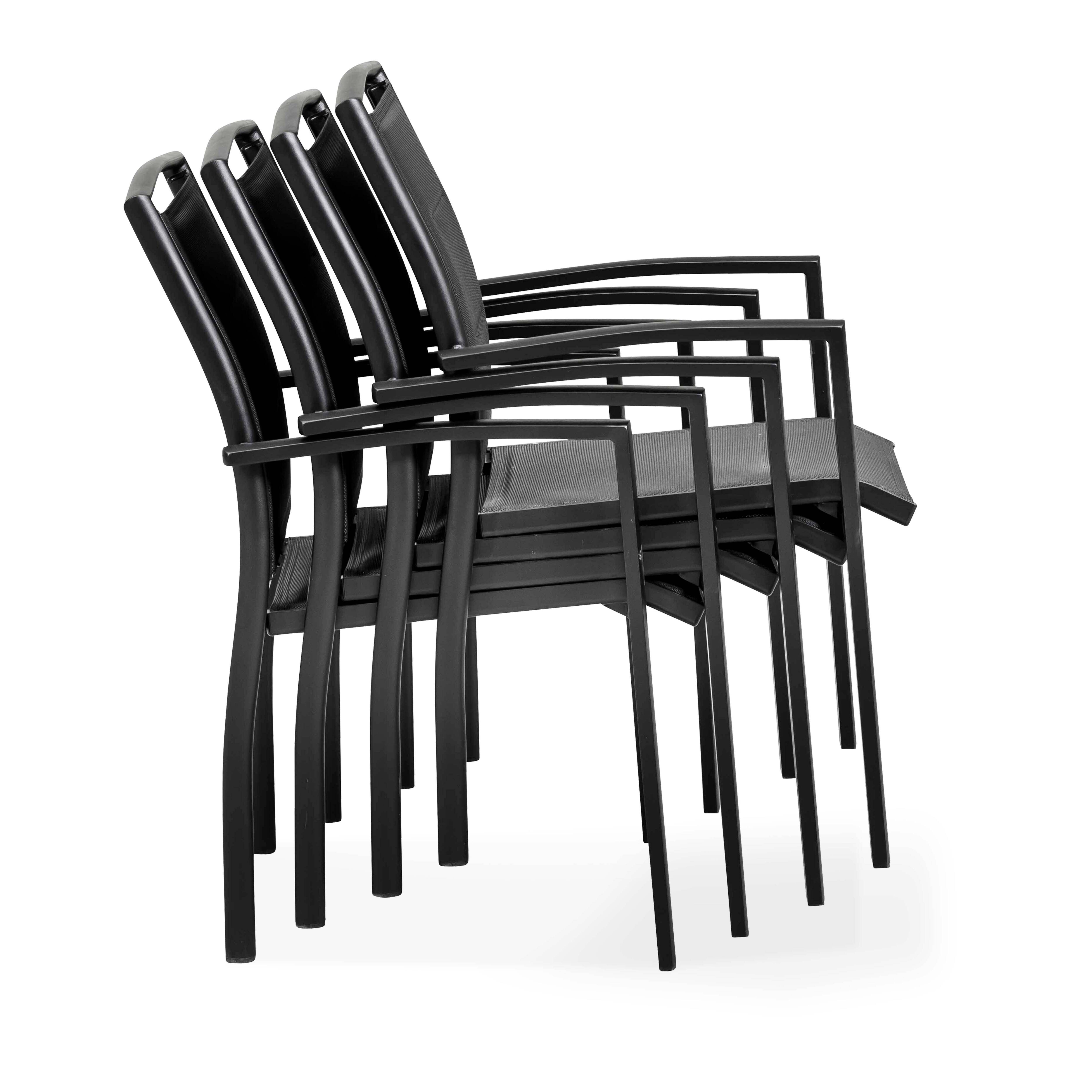 Oviala - Lot de 2 fauteuils en aluminium noirs Butterfly - Oviala - Imagen 4