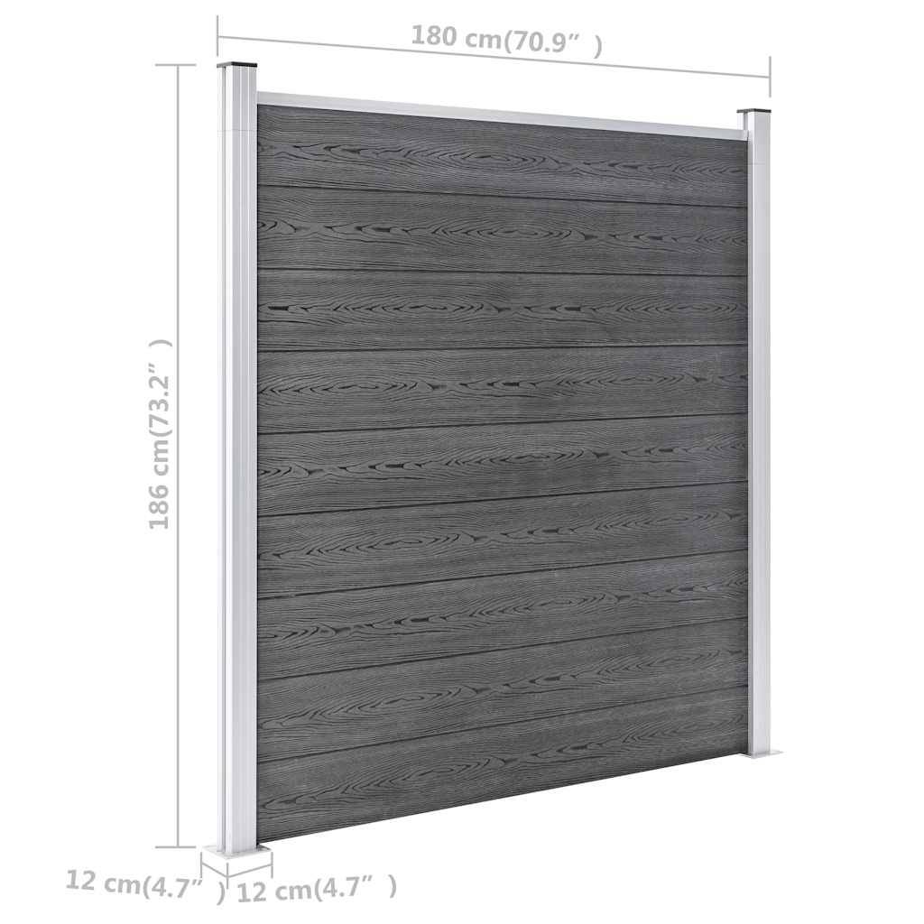 Clôture jardin WPC gris 1218 x 186 cm - PANGIVO - Image 10