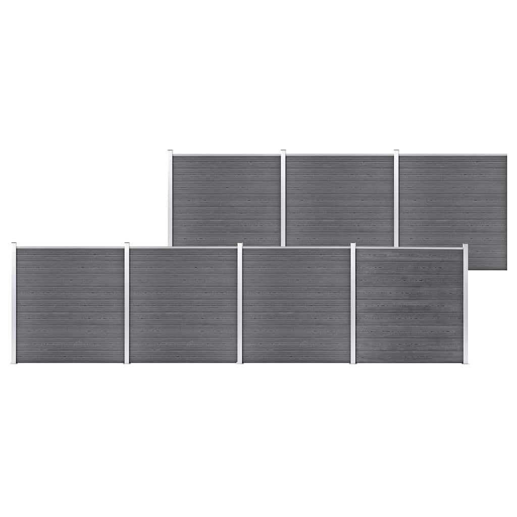 Clôture jardin WPC gris 1218 x 186 cm - PANGIVO - Image 1