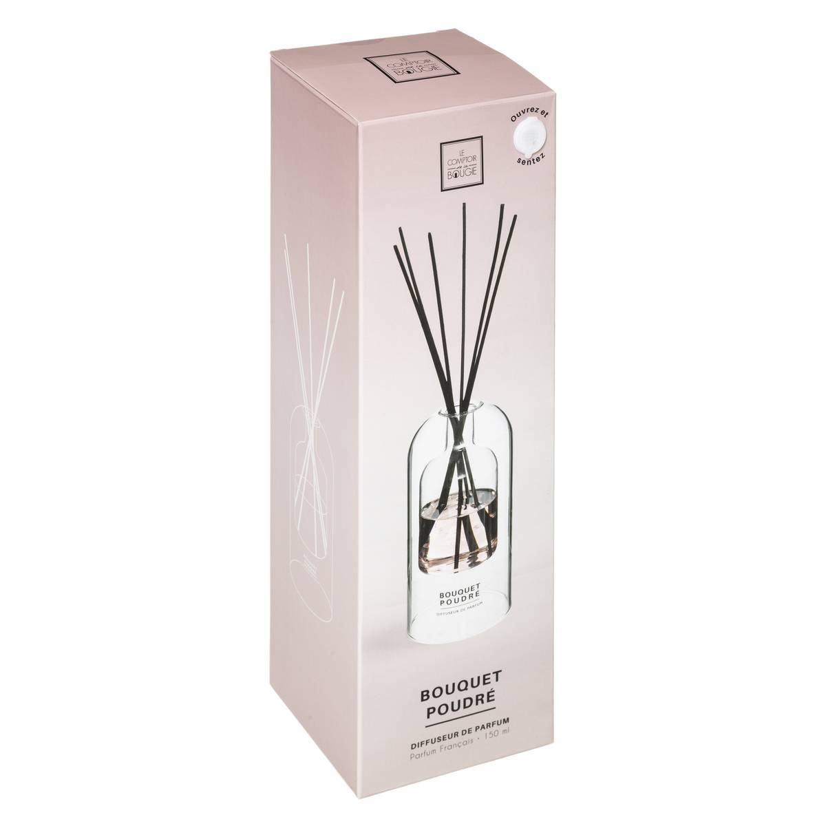 Atmosphera - Diffuseur de parfum Ilan 150ml verre bouquet poudré - Atmosphera Créateur d'intérieur - Image 2