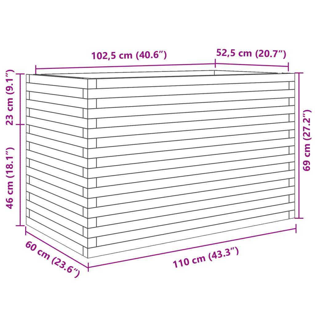 Jardinière Bois Pin Massif Cire Marron 110 x 60 x 68.5 cm - PANGIVO - Image 10