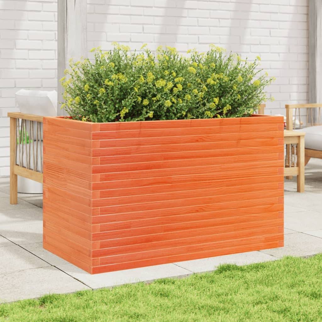 Jardinière Bois Pin Massif Cire Marron 110 x 60 x 68.5 cm - PANGIVO - Image 3