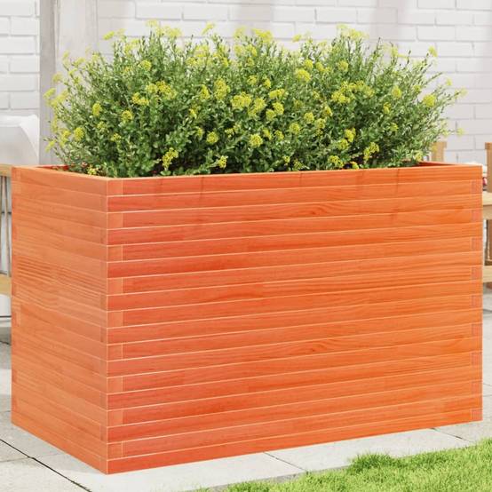 Jardinière Bois Pin Massif Cire Marron 110 x 60 x 68.5 cm - PANGIVO - Image 1
