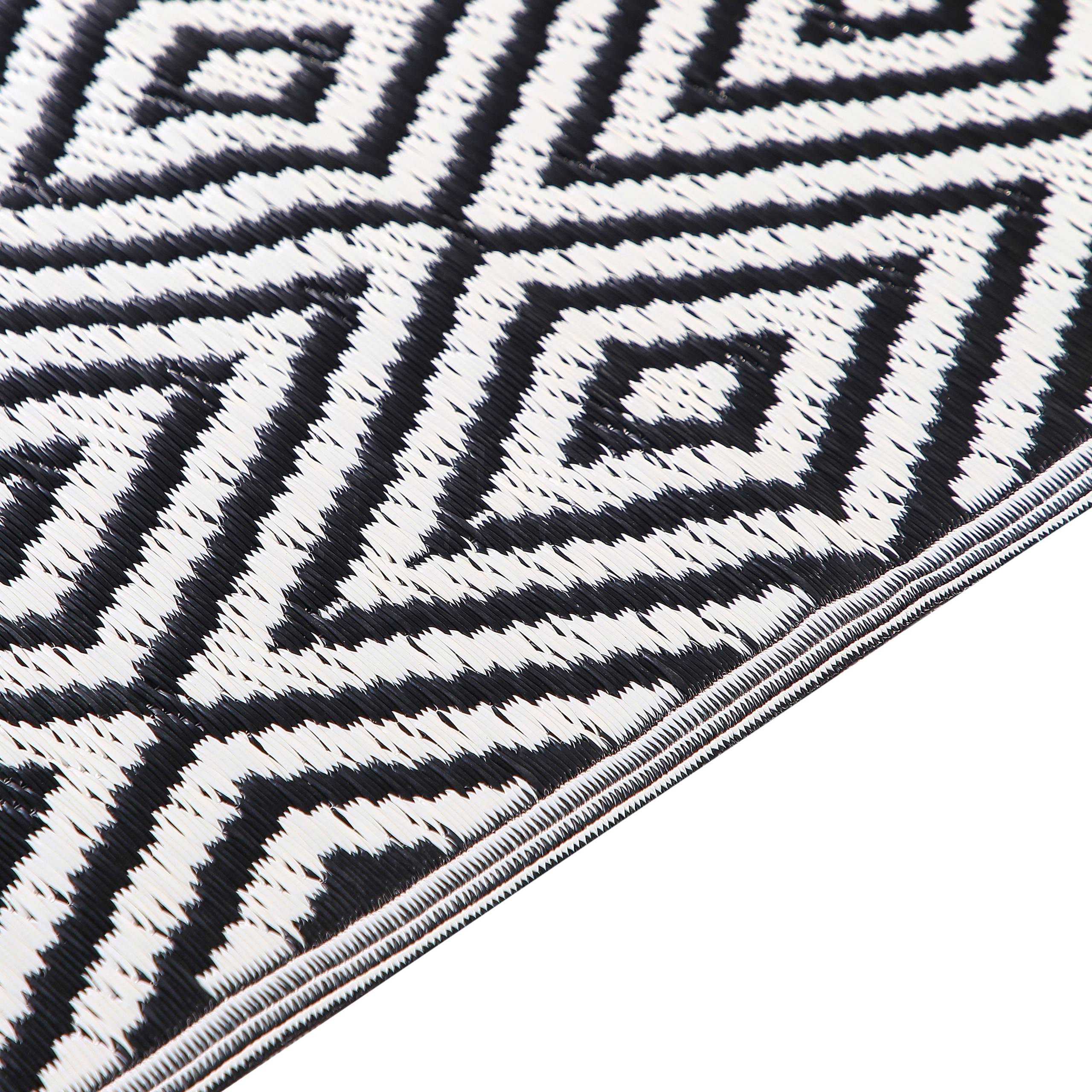 Beliani - Tapis d'Extérieur Noir et Blanc en Polypropylène Motif Géométrique pour Terrasse au Style Moderne 150 x 200 cm Beliani - Imagen 4
