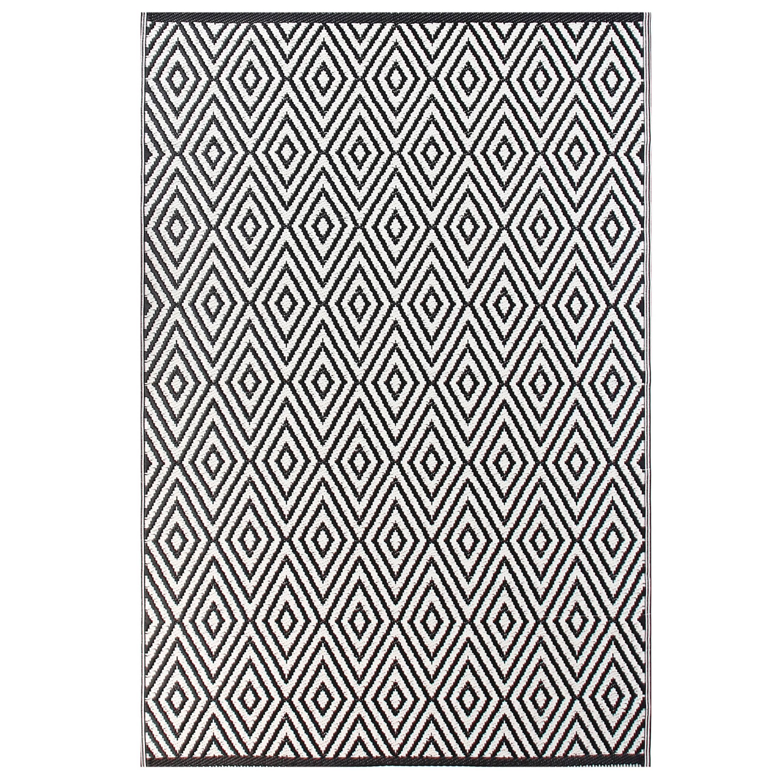 Beliani - Tapis d'Extérieur Noir et Blanc en Polypropylène Motif Géométrique pour Terrasse au Style Moderne 150 x 200 cm Beliani - Imagen 1