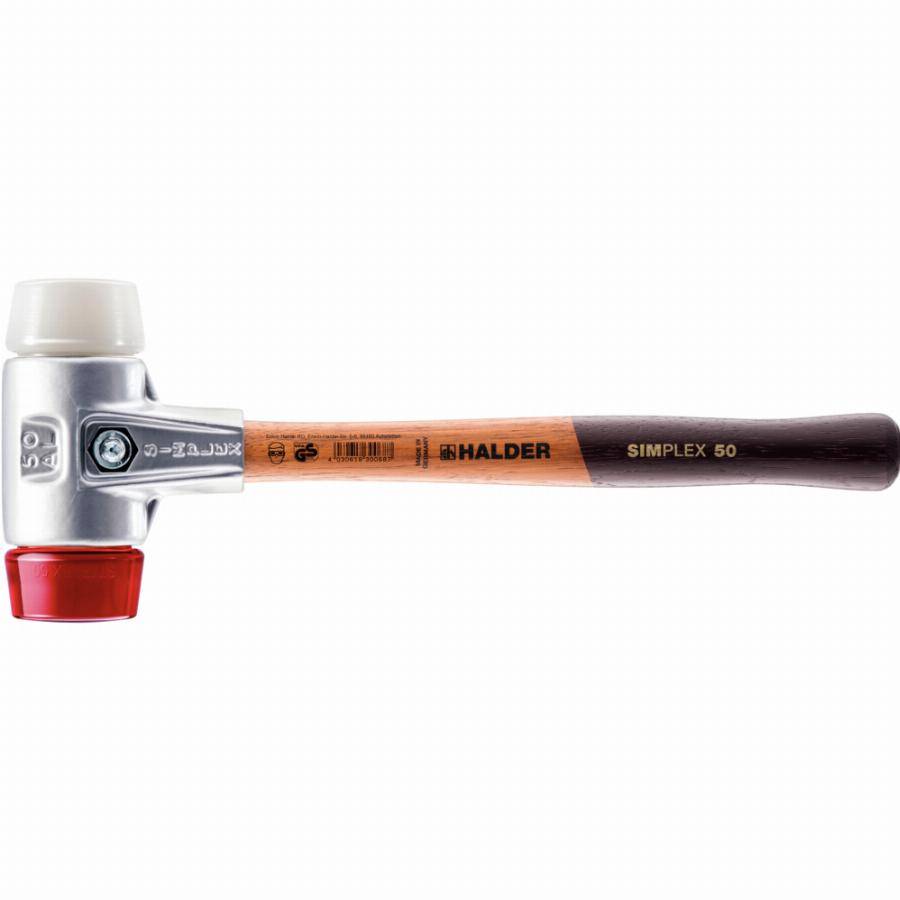 Maillet HALDER SIMPLEX Plastique / superplastique avec boîtier en aluminium et manche en bois - D=30 mm - 3167.030