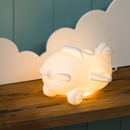 Amadeus - Lampe Avion blanche en porcelaine longueur 22,6 cm - Image 3