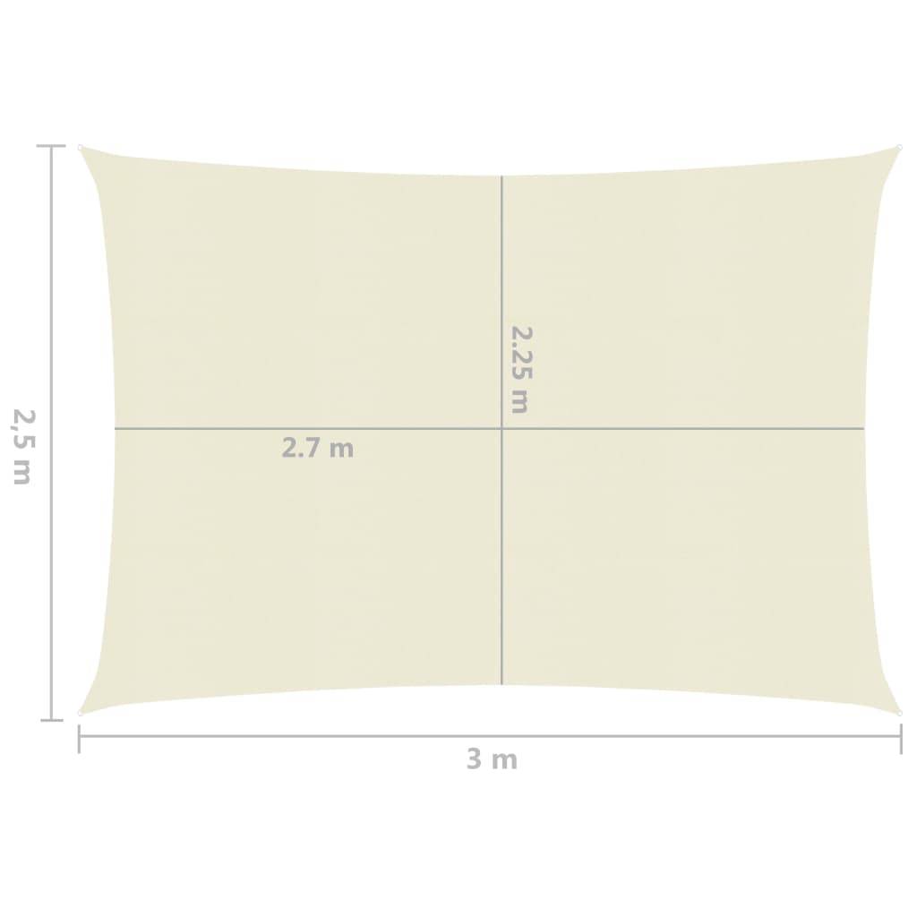 Helloshop26 - Voile toile d'ombrage parasol 160 g/m² 2,5 x 3 m PEHD crème - Imagen 6