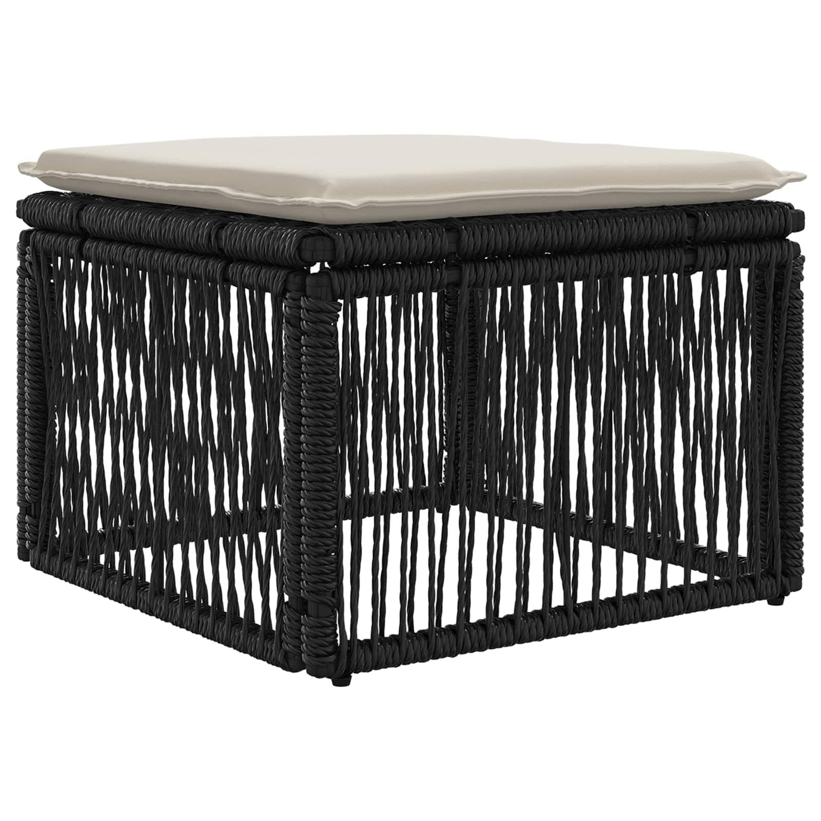 Vidaxl - Tabouret Noir polyrotin vidaXL 42026722 - Image 2
