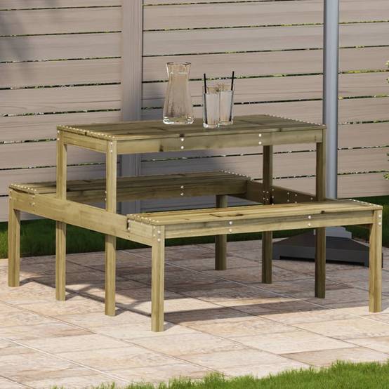Table de pique-nique bois de pin imprégné 110 x 134 x 75 cm - PANGIVO - Image 1