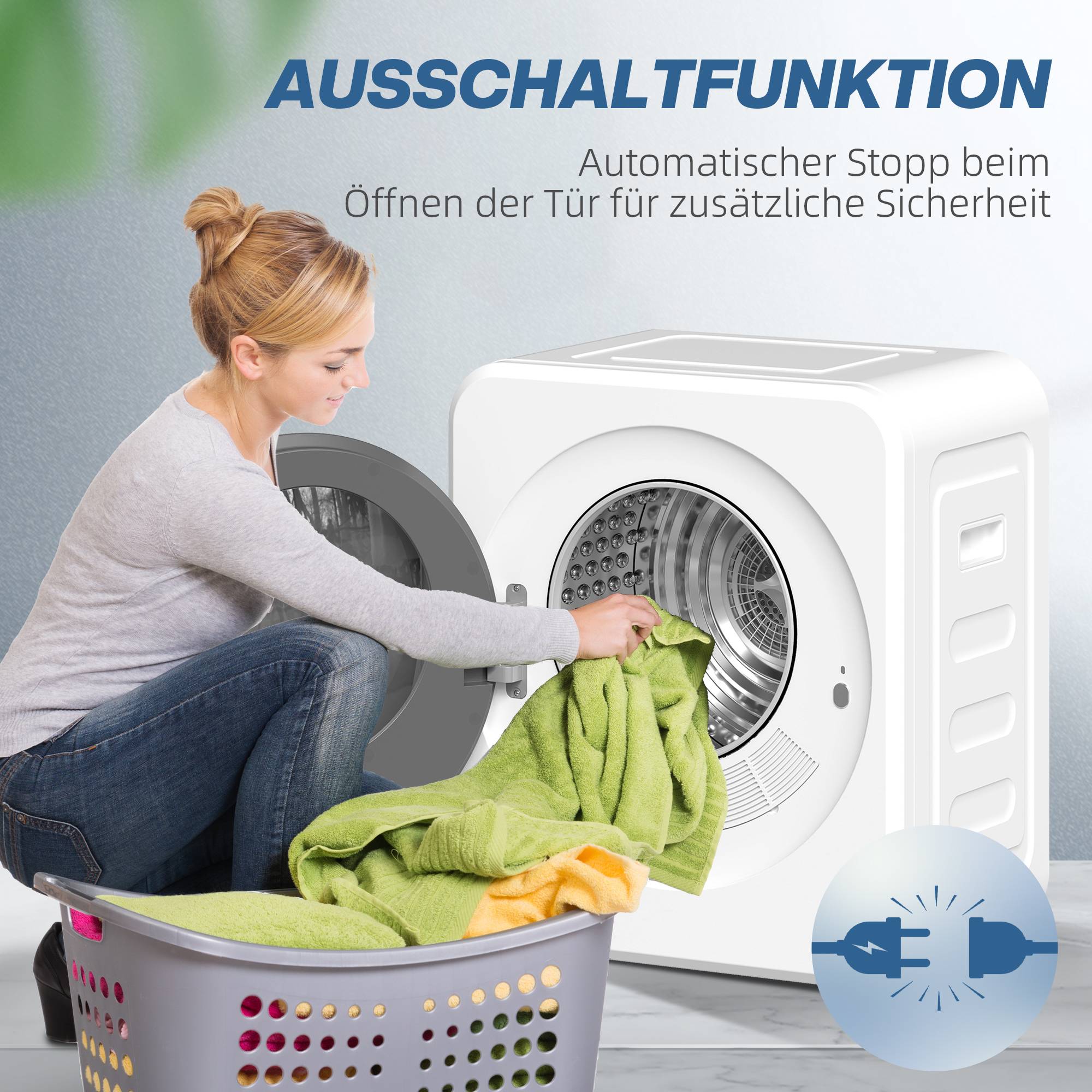 Sèche-linge à évacuation 4kg chargement frontal, tambour inox, 800W compact pose libre, blanc - Image 9
