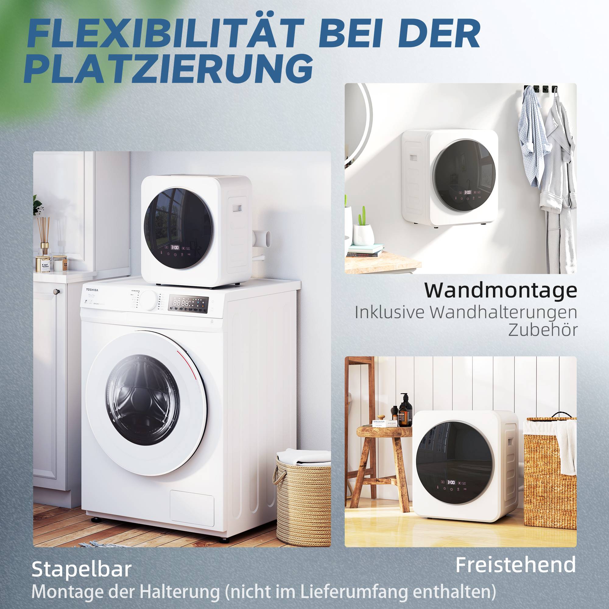 Sèche-linge à évacuation 4kg chargement frontal, tambour inox, 800W compact pose libre, blanc - Image 10