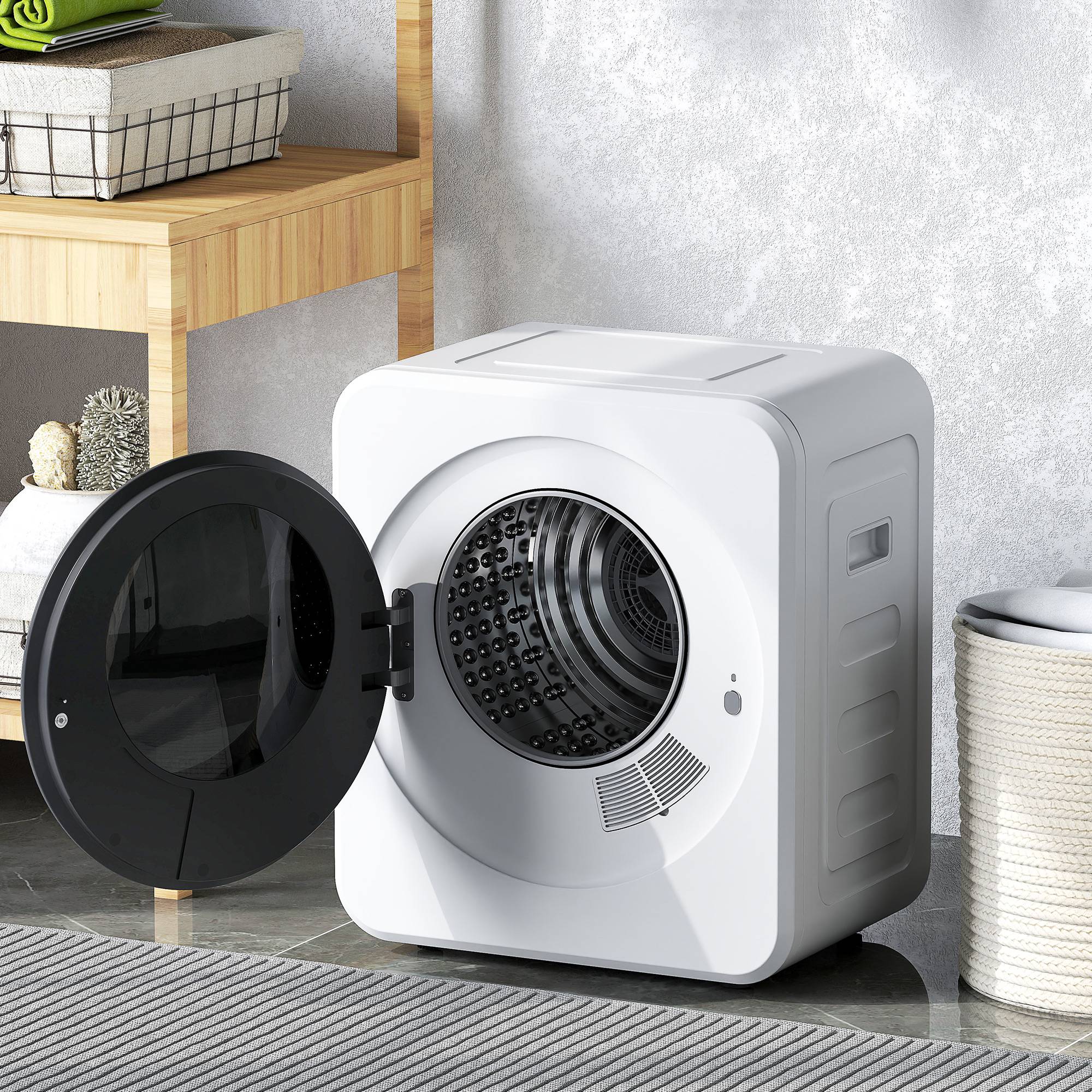 Sèche-linge à évacuation 4kg chargement frontal, tambour inox, 800W compact pose libre, blanc - Image 3