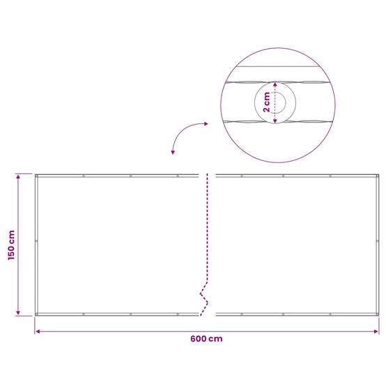 Écran de balcon polyester blanc 600 x 150 cm - PANGIVO - Image 6
