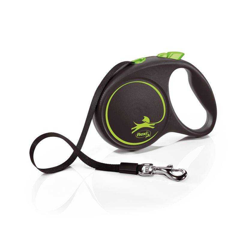 Flexi - Laisse Black Design L Tape 5m black/ green  FU32T5-251-S-CG Flexi - Image 1