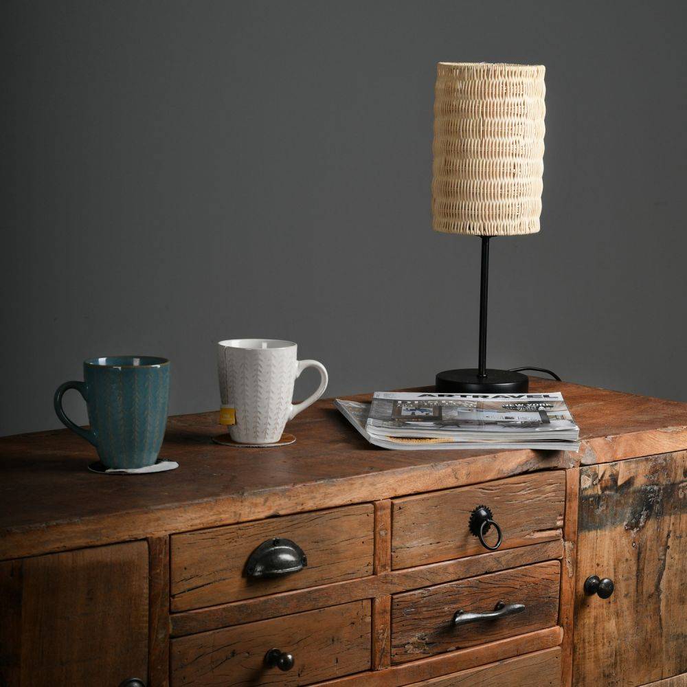 Aubry Gaspard - Lampe en rotin naturel et métal - Imagen 2