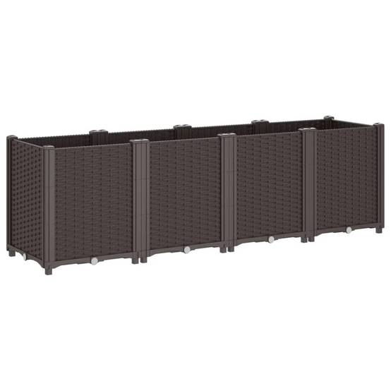 Jardinière polypropylène marron 160 x 40 x 53 cm - PANGIVO - Image 5