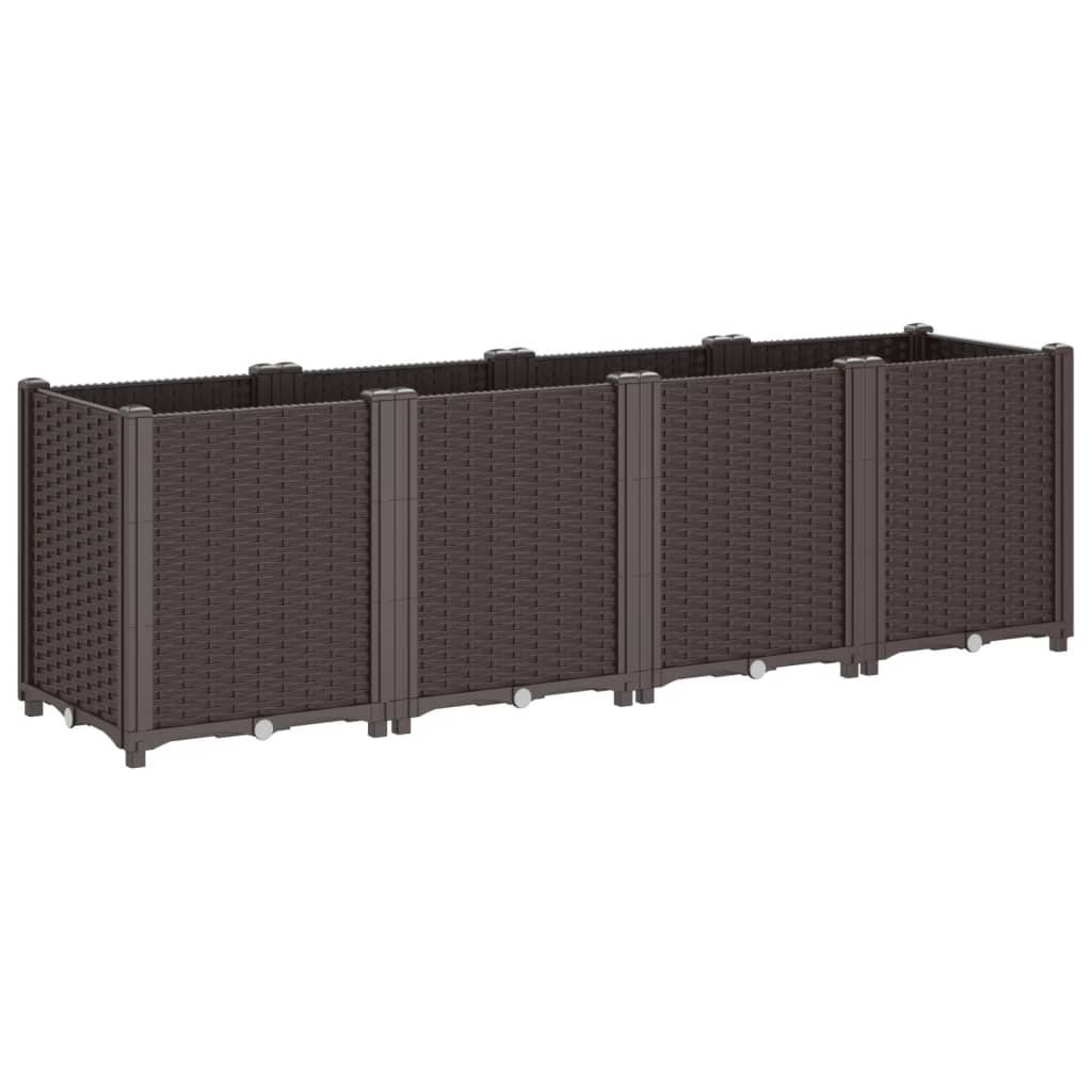Jardinière polypropylène marron 160 x 40 x 53 cm - PANGIVO - Image 5